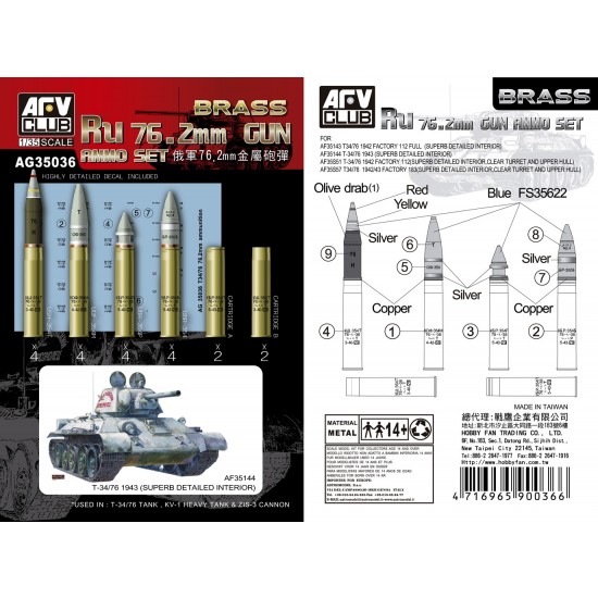 1/35 Russian 76.2mm Gun Ammo Set