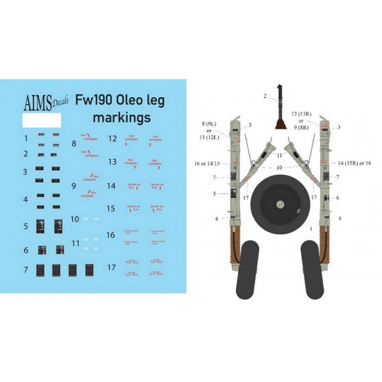 1/32 Focke-Wulf Fw 190 Oleo Leg Markings and Extras Decals