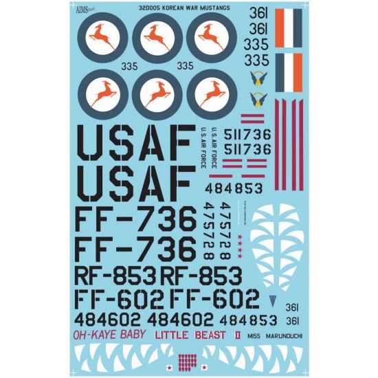 1/32 Korean War North-American F-51 Mustangs Decals