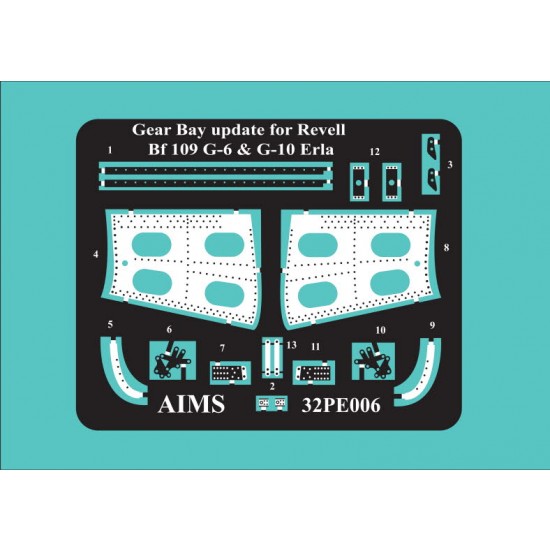 1/32 Messerschmitt Bf-109G-6/G-10 Gear Bay Detail Set for Revell kits