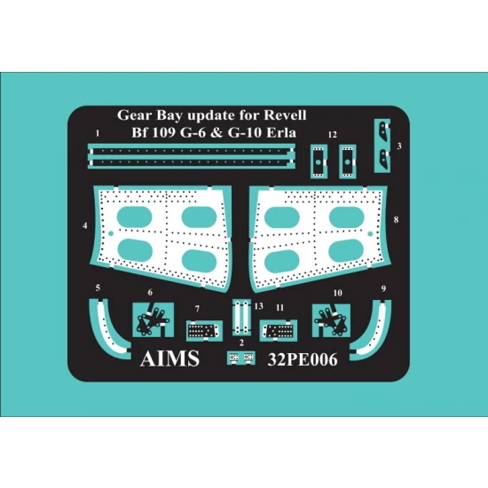 1/32 Messerschmitt Bf-109G-6/G-10 Gear Bay Detail Set for Revell kits