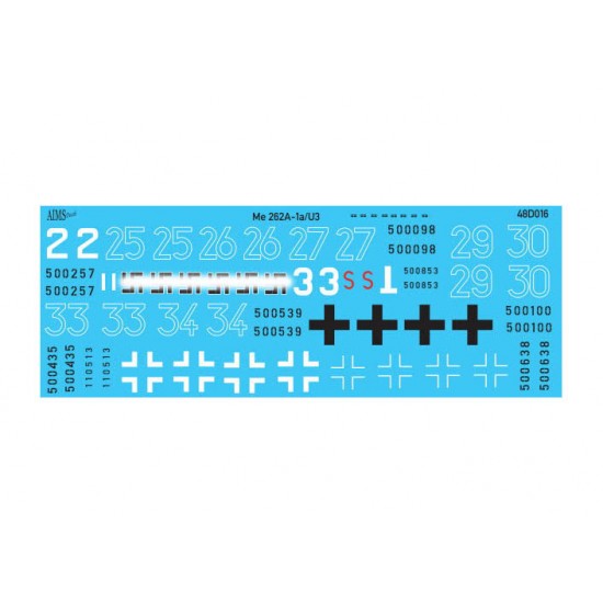 1/48 Messerschmitt Me-262A-1a/U3 Decals