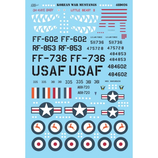 1/48 Korean War P-51 Mustangs Decals