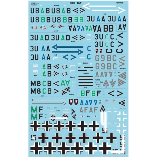 1/72 Stab Messerschmitt Bf-110s Decals