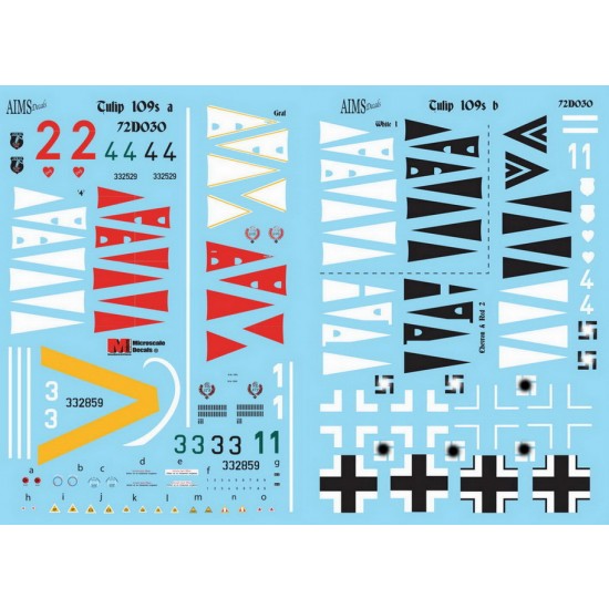 1/72 Tulip Messerschmitt Bf-109G-6/14/K-4 Decals