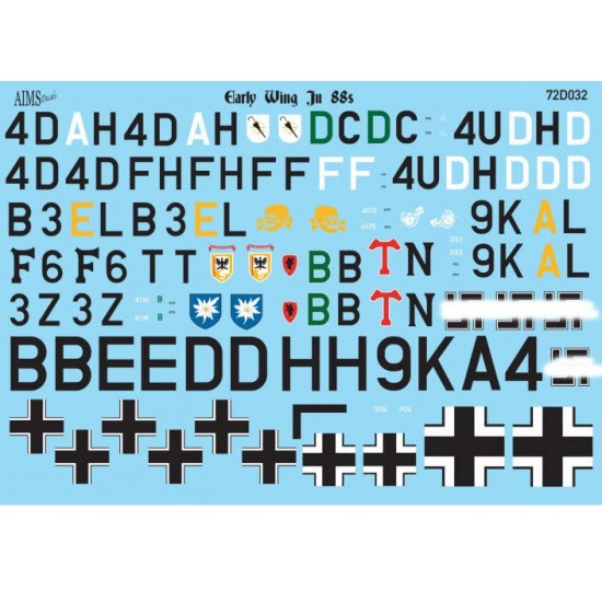 1/72 Early Wing Junkers Ju 88s Decals