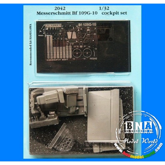 1/32 Messerschmitt Bf-109G-10 Cockpit Set w/Clear Instrument Panel for Hasegawa