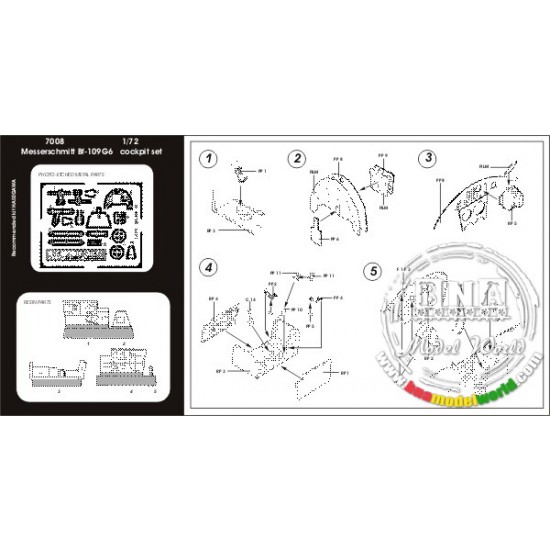 1/72 Messerschmitt Bf-109G Cockpit Set for Hasegawa kit