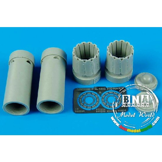 1/72 F/A-18C Hornet Exhaust Nozzles - Opened for Academy kit