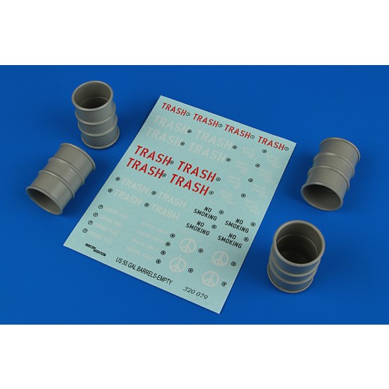 1/32 US 55 Gallon Barrels - Empty (Resin+Decals)