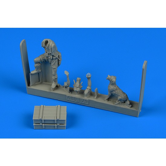 1/48 WWII Middle East Allied Pilot with Dog