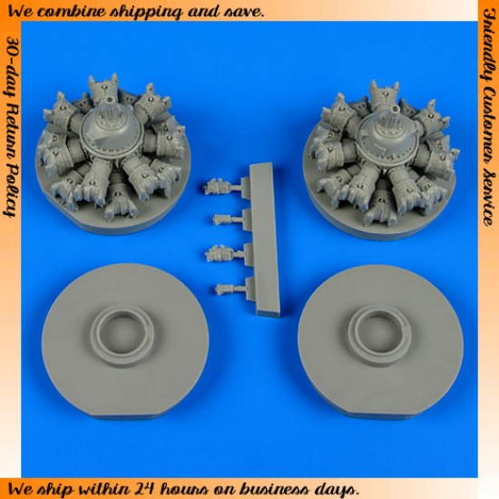 1/48 North-American B-25 Mitchell Engine Set for Accurate Miniatures and Italeri