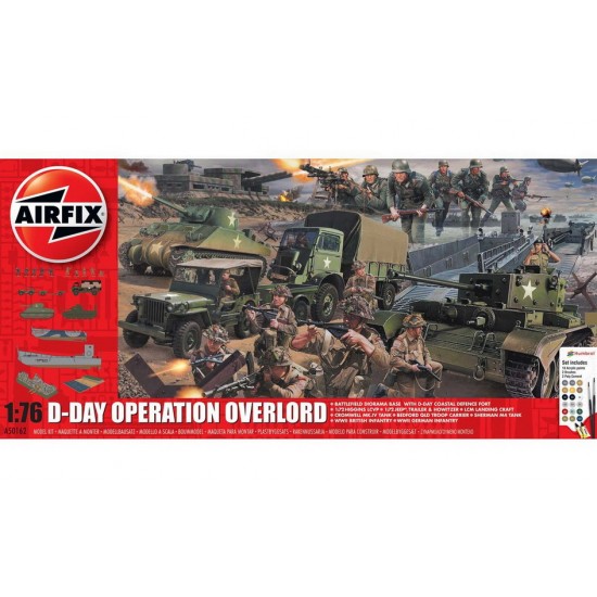 1/76 D-Day 75th Anniversary Operation Overlord Gift Set (model kits, diorama base, paints & cement)
