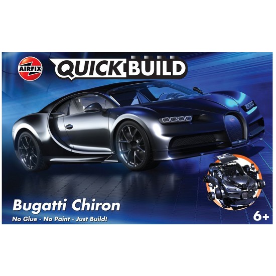QUICKBUILD Bugatti Chiron (Black) Plastic Brick Construction Toy (18.9x8.2cm)