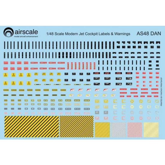 1/48 Modern Jet Cockpit Warnings & Placards Decals