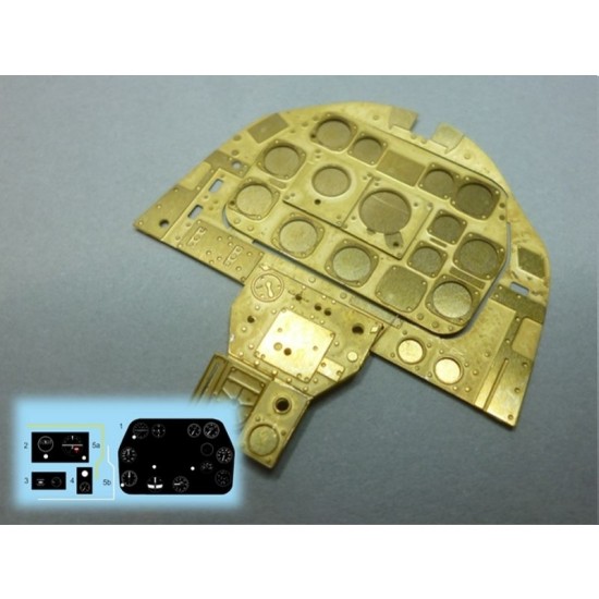1/24 North American P51D Mustang Instrument Panel PE & Decal for Airfix kits
