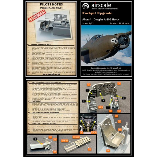 1/32 Douglas A20G Havoc Cockpit Upgrade Detail set for HK Models ...