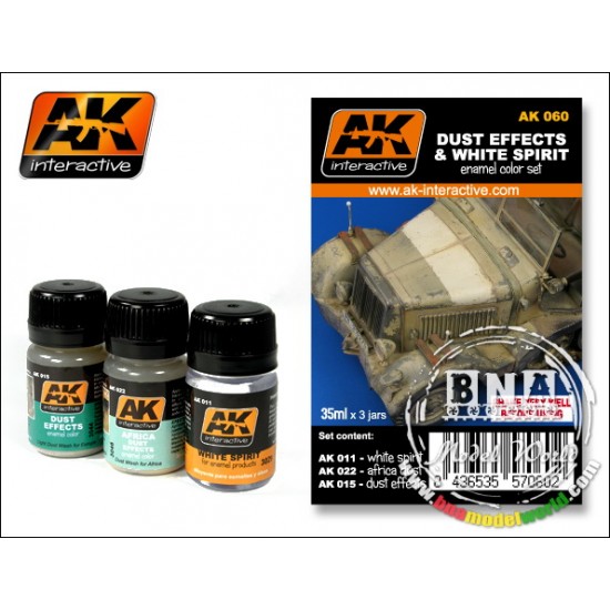 Enamel Paint Set - Dust Effects & White Spirit (3 jars x 35ml)