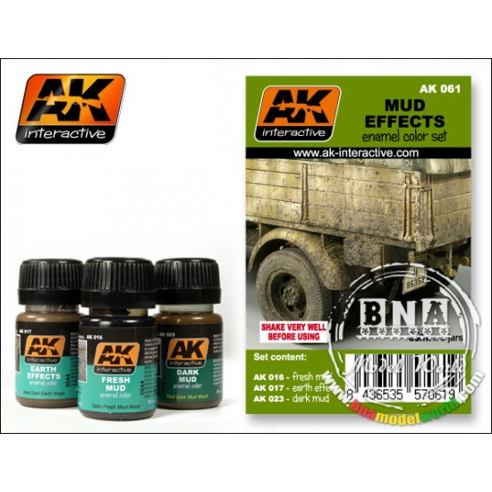 Enamel Paint Set - Mud Effects (3 x 35ml Enamel Colours)