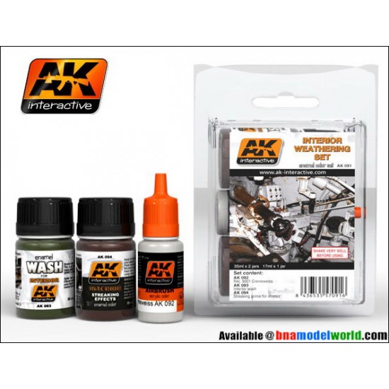 Interior Weathering Set for AFVs Interiors (AK-092 + AK-93 + AK-94)