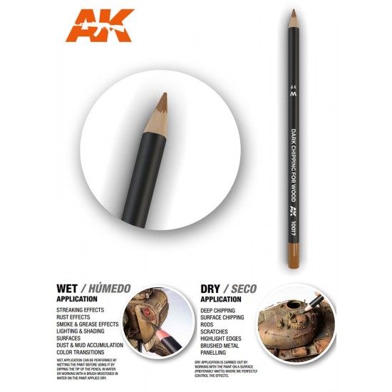 Weathering Semi Grease Water Pencil - Dark Chipping for wood
