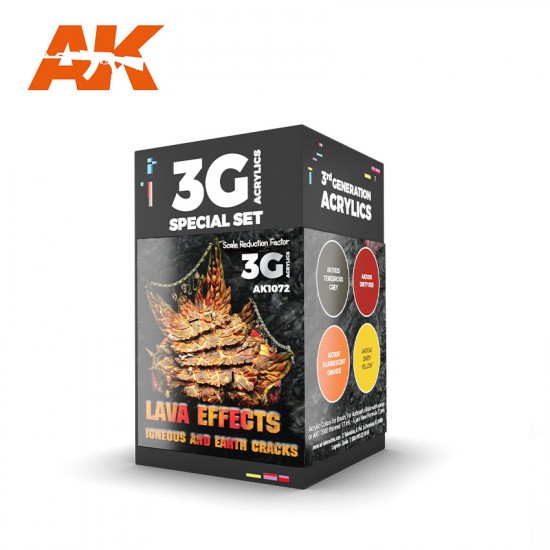 Acrylic Paint 3G Set for Wargame - Lava Effects (4x 17ml)