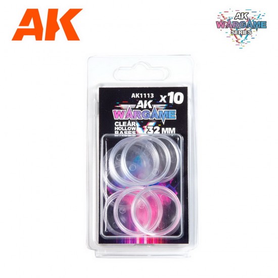 32mm Clear Hollow Base for Wargame Miniatures (10pcs)