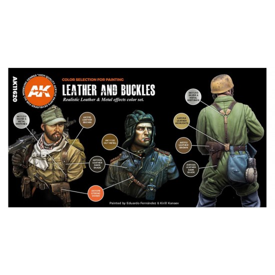 Acrylic Paint (3rd Generation) Set for Figures - Leather and Buckles 3G (6x 17ml)