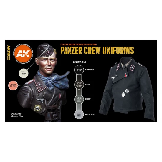 Acrylic Paint (3rd Generation) Set for Figures Panzer Crew Black Uniforms Set 3G (6x17ml)