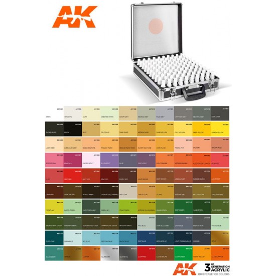 Metallic Briefcase with 3rd Generation Acrylics (100 Colours)