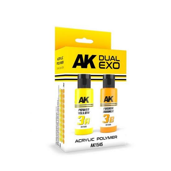 Acrylic Paint Set - Dual Exo #Power Yellow & Fusion Orange (2x 60ml) for Gunpla/Sci-Fi