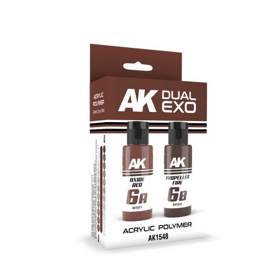 Acrylic Paint Set - Dual Exo #Oxide Red & Propeller Fire (2x 60ml) for Gunpla/Sci-Fi