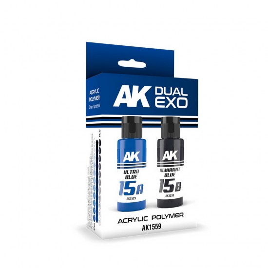 Acrylic Paint Set - Dual Exo #Ultra Blue & Almirant Blue (2x 60ml) for Gunpla/Sci-Fi