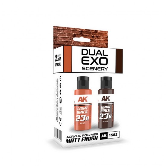 Acrylic Paint Set - Dual Exo Scenery #Light & Dark Brick (2x 60ml, matte finish)