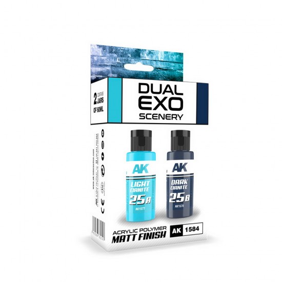 Acrylic Paint Set - Dual Exo Scenery #Light & Dark Cianite (2x 60ml, matte finish)