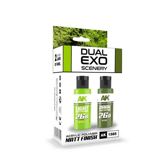 Acrylic Paint Set - Dual Exo Scenery #Light & Dark Vegetation (2x 60ml, matte finish)