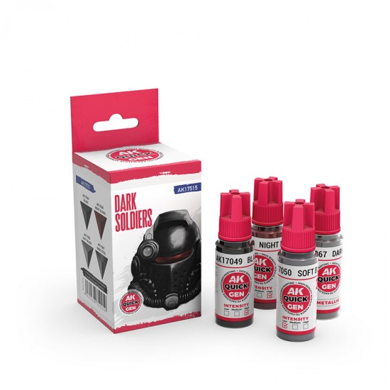 Acrylic Colour set for Contrast Painting - Quick Gen #Dark Soldiers (4x 18ml)