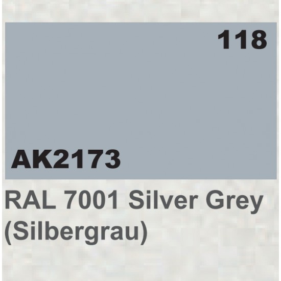 Acrylic Paint - RAL 7001 Silver Grey Silbergrau (17ml)