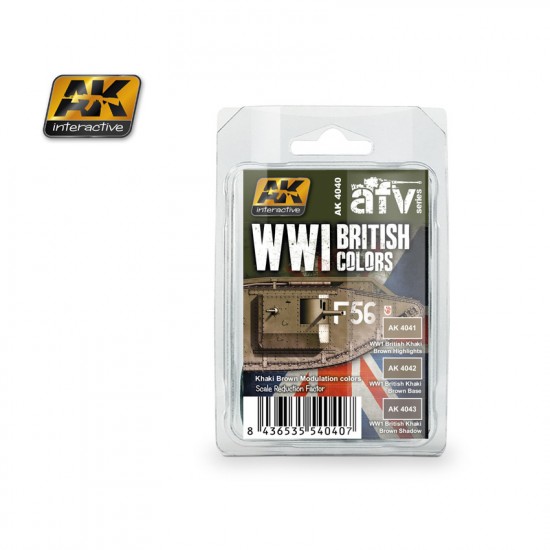WWI British Colours Set - Khaki Brown Modulation (3 x 17ml)