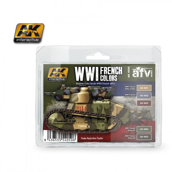 Acrylic Paint Set - WWI French Colours (5x17ml)