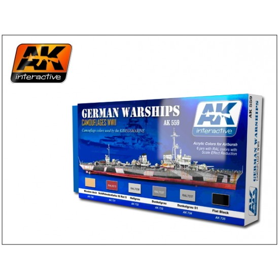 Acrylic Paint set for German Warships (6 x 17ml)