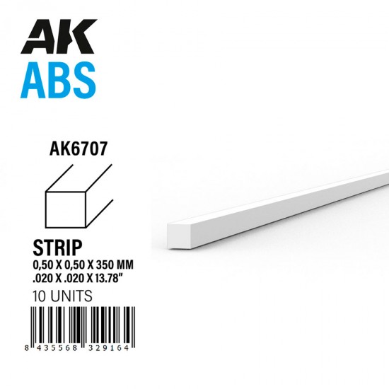 ABS Strips 0.50 x 0.50 x 350mm (10pcs)