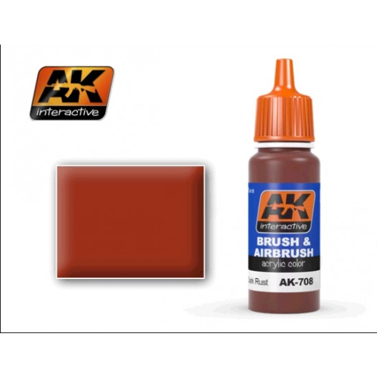Acrylic Paint - Flat/Matt Dark Rust for Darkest Fresh Rust (17ml)