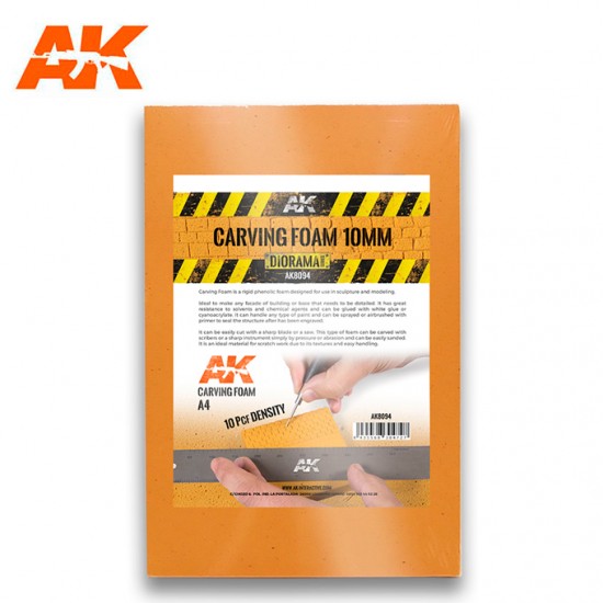 Building Materials - Carving Foam 10mm A4 Size (305 x 228mm)