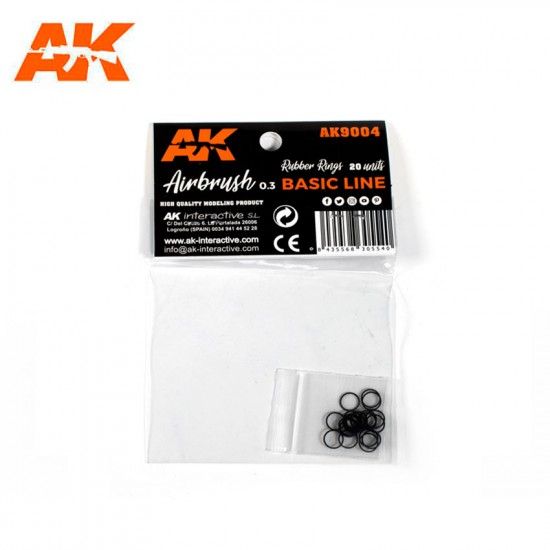 Rubber Rings (20pcs) for Airbrush Basic Line 0.3 #AK-9000