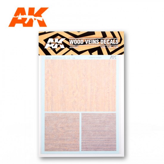 Wood Veins Decals for 1/32, 1/35, 1/48 Scale Models (wet transfers)