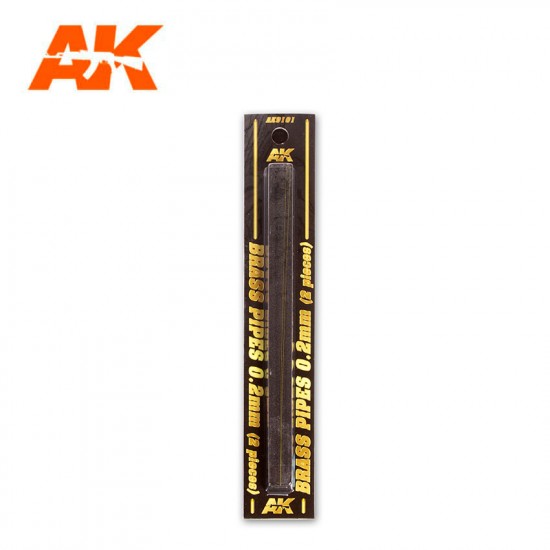 Brass Pipes (diameter: 0.2mm, length: 20cm, 2pcs)