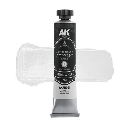 Artist Dense Acrylic Colour - Pure White (20ml, matt finish)