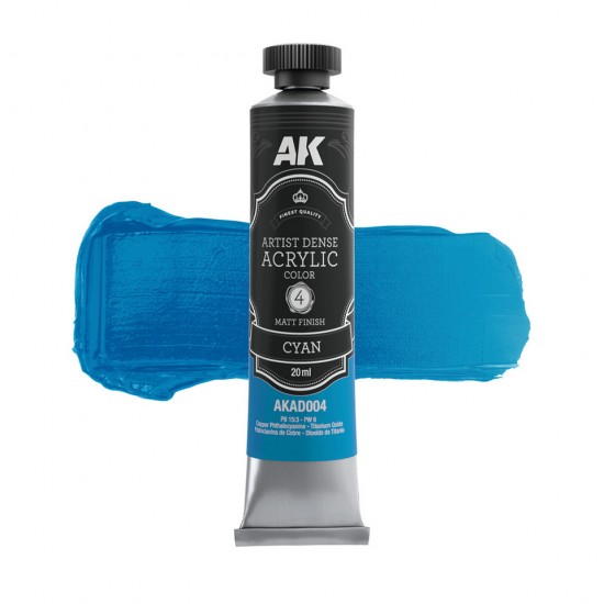 Artist Dense Acrylic Colour - Cyan (20ml, matt finish)