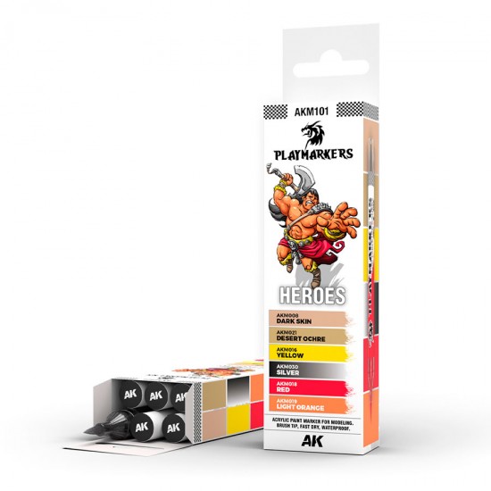 Playmarkers Set - Heroes (6 acrylic paint markers)